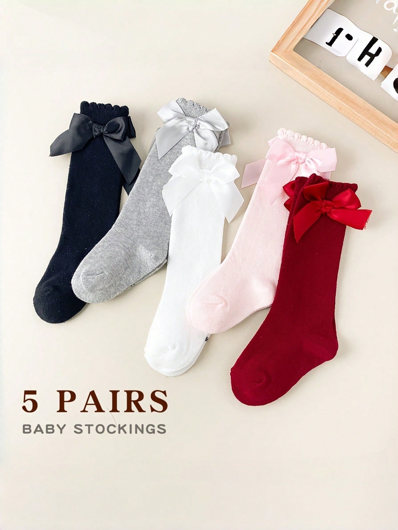 1/5 Pairs Baby Girls Bow Knee  - Baby Sock Oximeter incelemesi ve fiyatı