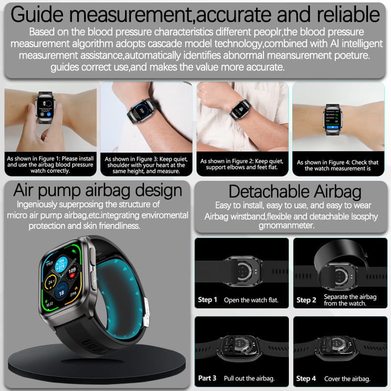 2026 New Blood Pressure Air Pu - Fall Detection Watch incelemesi ve fiyatı