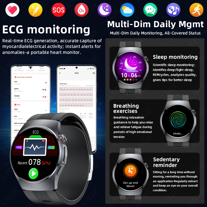 LIGE New Airbag Air Pump Accur - Fall Detection Watch incelemesi ve fiyatı